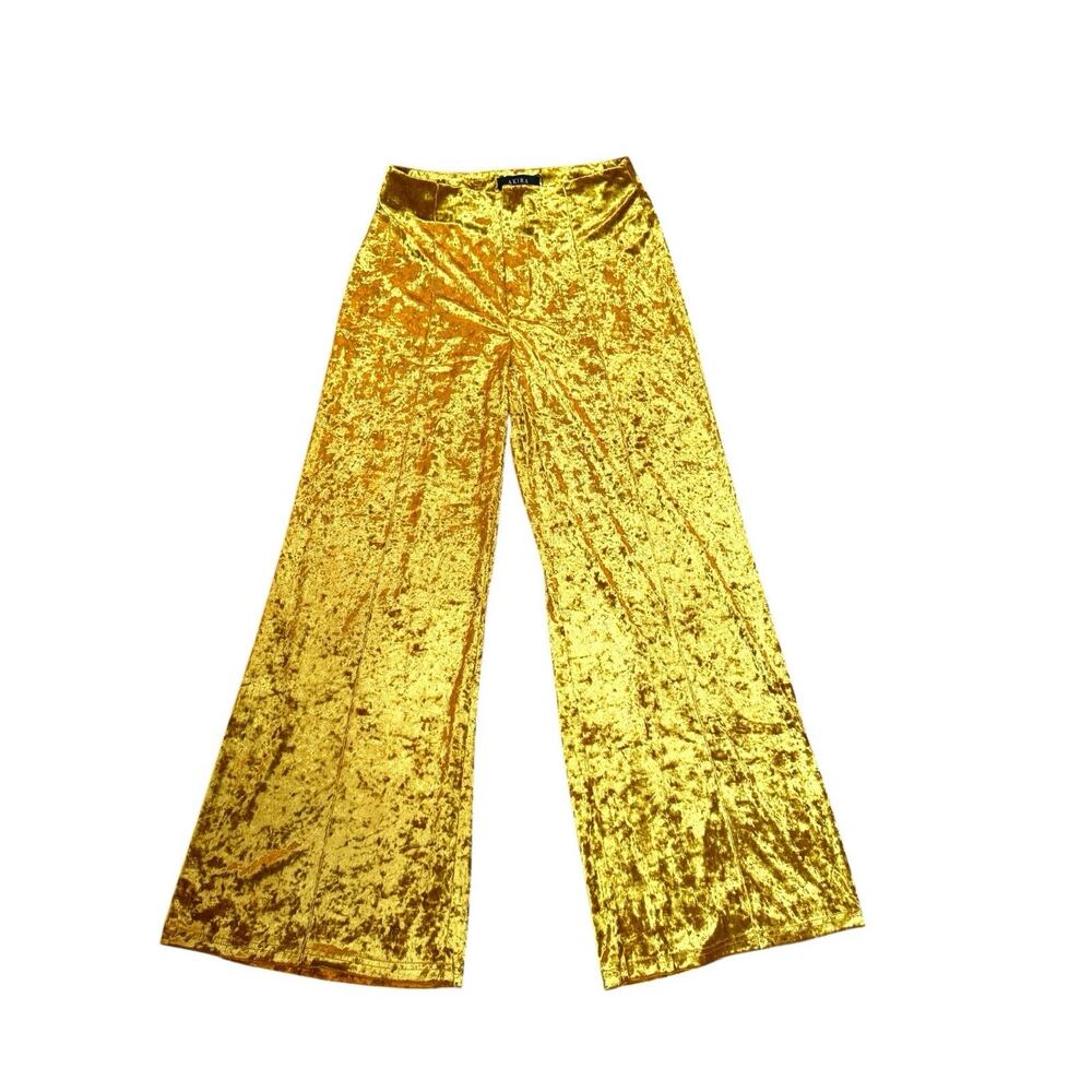 AKIRA “Dripping In Gold” Crushed Velvet Pant Suit Set NWT! - Picture 4 of 10